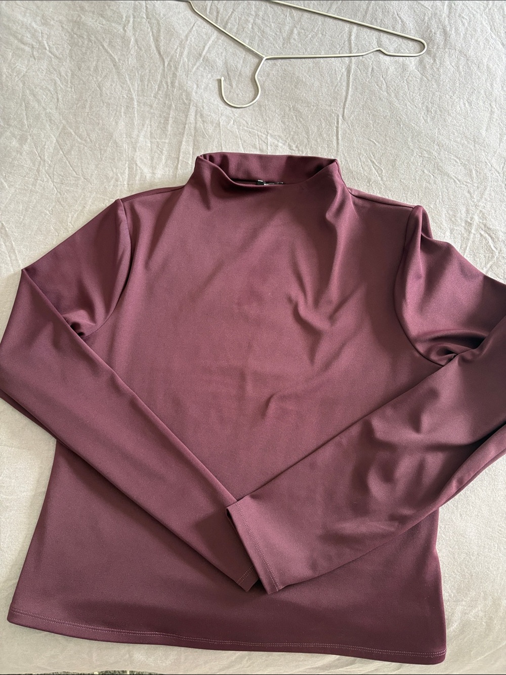 Express Women's Mock Neck Long Sleeve Top - Plum
